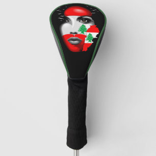 Couvre-club De Golf Drapeau et carte du Liban sur le visage de la fill