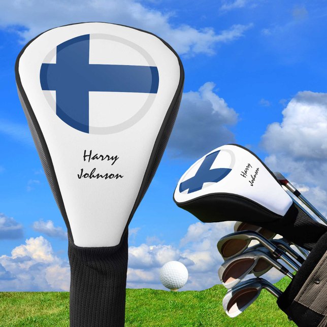 Couvre-club De Golf Drapeau finlandais & Clubs de Golf Monogrammes Cou (Créateur téléchargé)