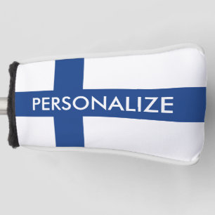 Couvre-club De Golf Drapeau finlandais du monogramme personnalisé fin