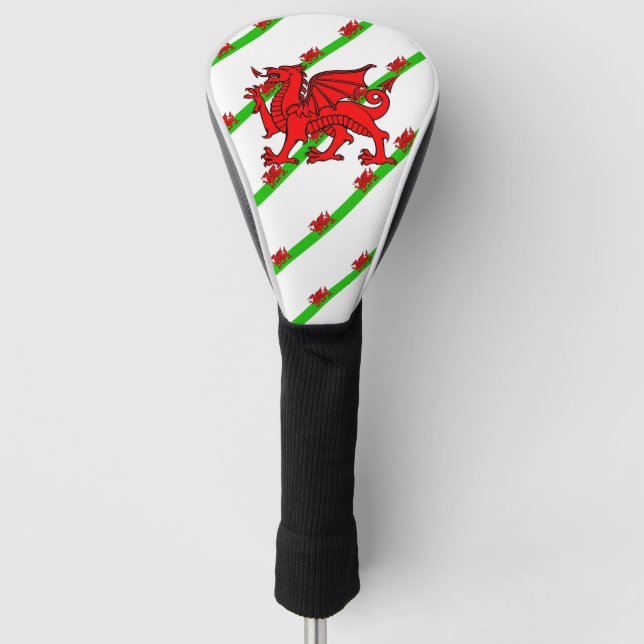 Couvre-club De Golf Drapeau gallois à rayures (Devant)