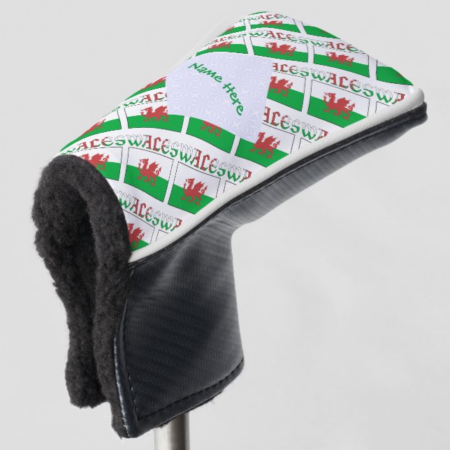Couvre-club De Golf Drapeau gallois vert carrelé (Devant 3/4)