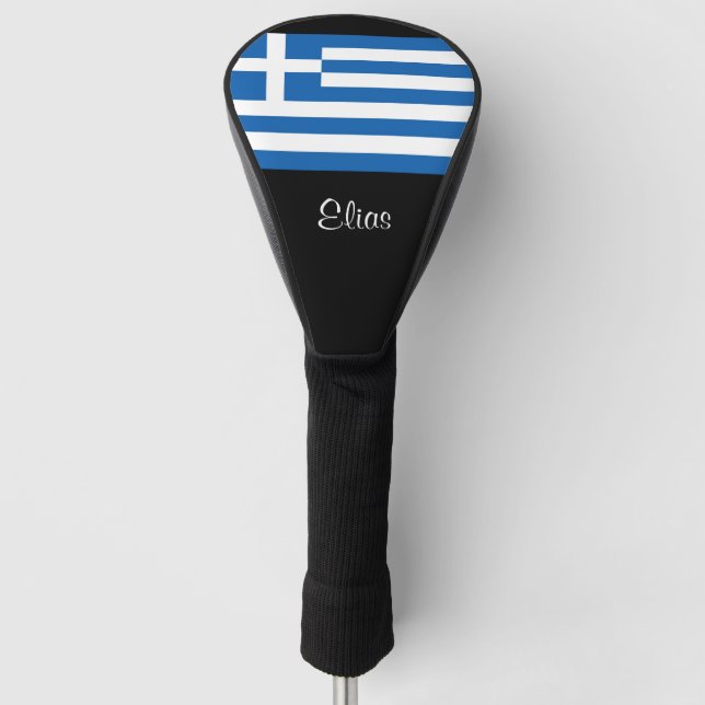 Couvre-club De Golf Drapeau grec Grèce Nom personnalisé Golf Tête couv (Devant)