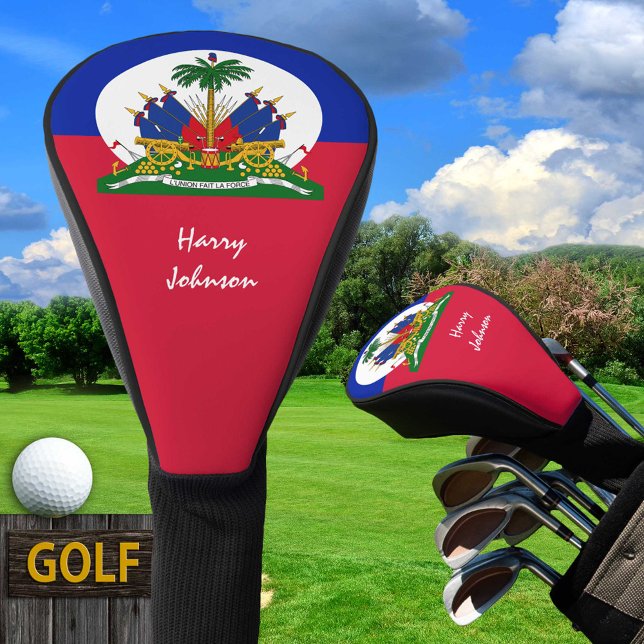 Couvre-club De Golf Drapeau haïtien & Clubs de Golf Monogrammes Couvre (Créateur téléchargé)