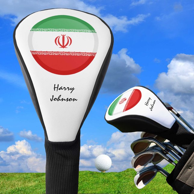 Couvre-club De Golf Drapeau Iranien & Clubs de Golf Monogrammes Couver (Créateur téléchargé)