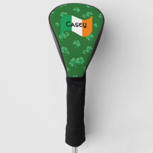 Couvre-club De Golf Drapeau irlandais avec Shamrock Personnalisé