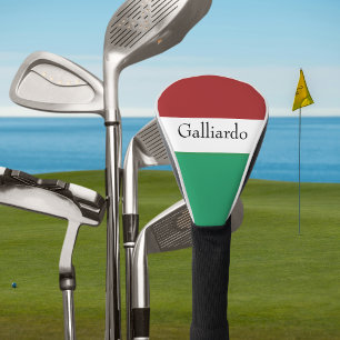 Couvre-club De Golf Drapeau italien Couleurs Nom de famille Personnali