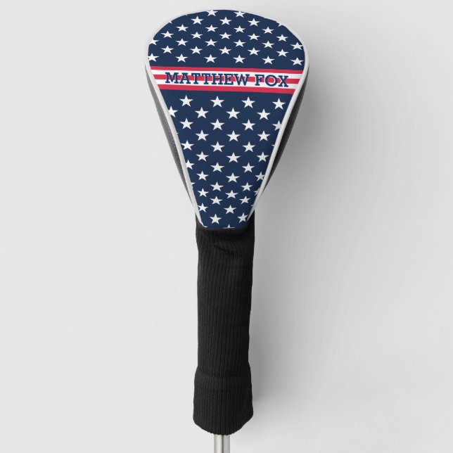Couvre-club De Golf Drapeau Patriotique USA 🇺 🇸 Étoiles & Stripes Go (Devant)