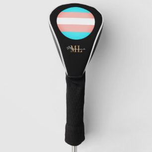 Couvre-club De Golf Drapeau transgenre & Fierté de golf monogrammed /