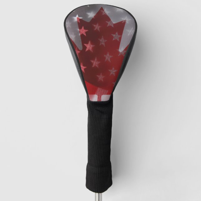 Couvre-club De Golf Drapeaux américains et canadiens (Devant)