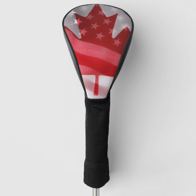 Couvre-club De Golf Drapeaux américains et canadiens (Devant)