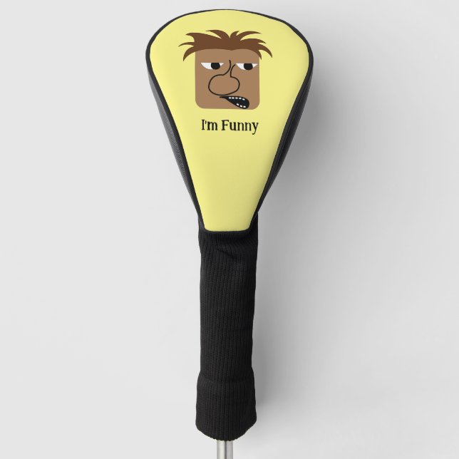 Couvre-club De Golf Drôle Angry Man Face Drôle Cartoon (Devant)