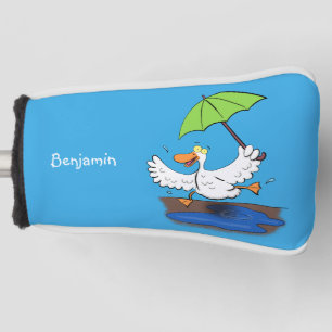 Couvre-club De Golf Drôle canard avec parapluie dessin animé