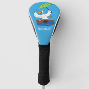 Couvre-club De Golf Drôle canard avec parapluie dessin animé
