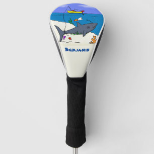 Couvre-club De Golf Drôle requin couché et dessin animé de pêche