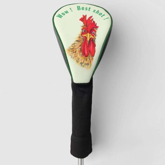 Couvre-club De Golf Drôle Rooster Golf Head Cover Cadeau - Texte perso (Devant)