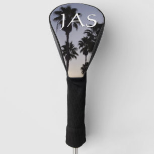 Couvre-club De Golf Dusk avec palmiers Scène tropicale