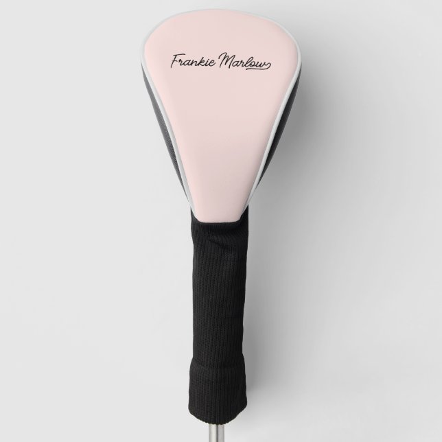 Couvre-club De Golf Dusty rose moderne Script Girl Monogramme Nom Blus (Devant)