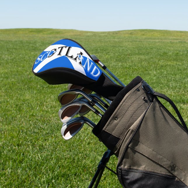 Couvre-club De Golf Écosse inversée sur le drapeau écossais (In Situ)
