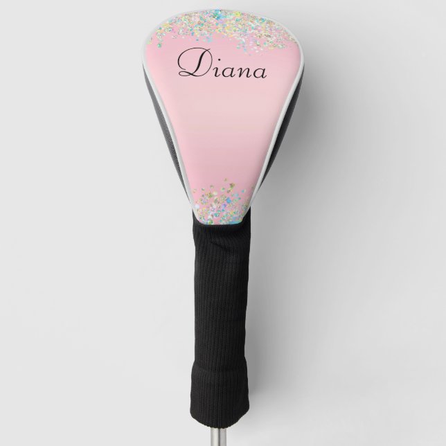 Couvre-club De Golf Effet de Parties scintillant rose (Devant)