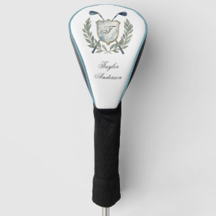 Couvre-club De Golf Élégant Blason de Golf à Monogramme Personnalisé C