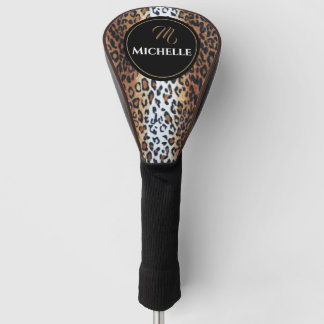 Couvre-club De Golf Élégant Brown noir blanc Empreinte de léopard pers