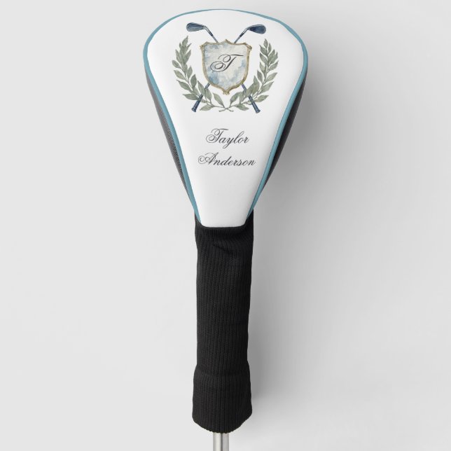 Couvre-club De Golf Elegant Classic Custom Monogram Golf Crest (Devant)