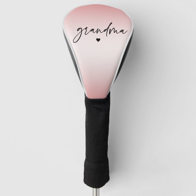 Couvre-club De Golf Élégant et subtil Pink Grandma Script Cadeau (Devant)