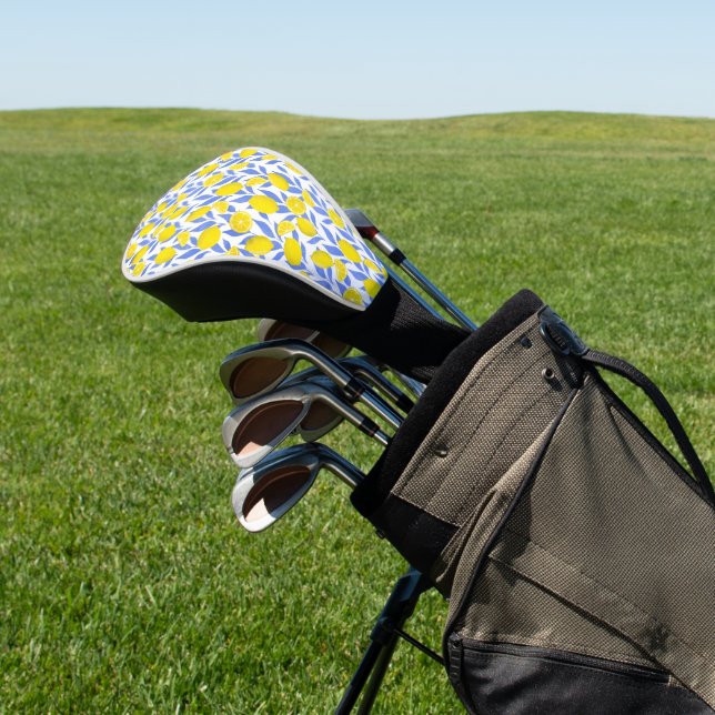 Couvre-club De Golf Elegant French Country Lemon Blue Botanical (In Situ)