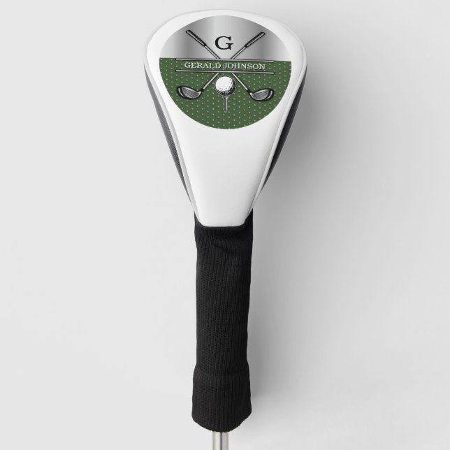 Couvre-club De Golf Elégant Golf Monogramme Design Customisé (Devant)