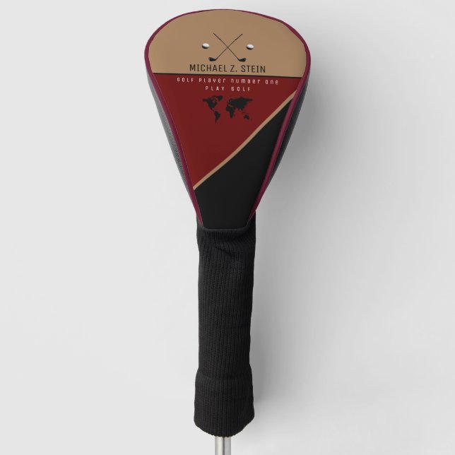 Couvre-club De Golf élégant moderne rouge foncé (Devant)