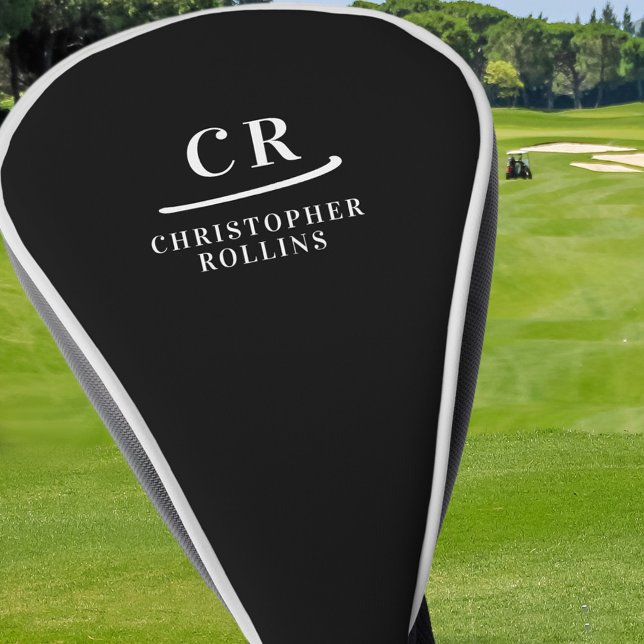 Couvre-club De Golf Élégant Monogramme moderne Initiales Nom Personnal (Créateur téléchargé)