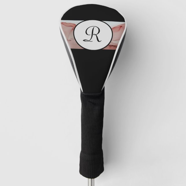 Couvre-club De Golf Élégant Monogramme rose femme (Devant)