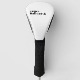 Couvre-club De Golf Élégant Retro Moderne Lettrage | Noir modifiable