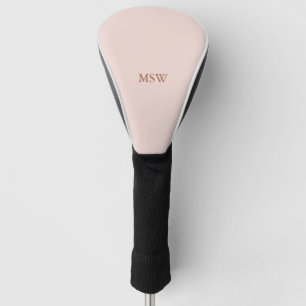 Couvre-club De Golf Élégant rose vif monogramme personnalisé initiales