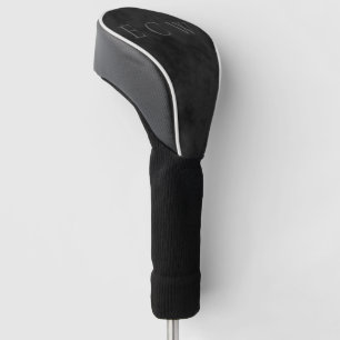 Couvre-club De Golf Elégant Timbre Faux Sophistiqué Noir