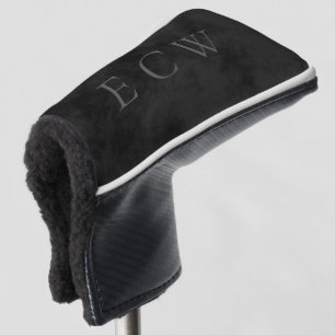 Couvre-club De Golf Elégant Timbre Faux Sophistiqué Noir