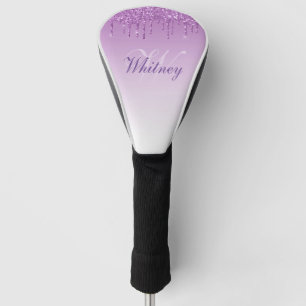 Couvre-club De Golf élégante parties scintillant violette monogramme