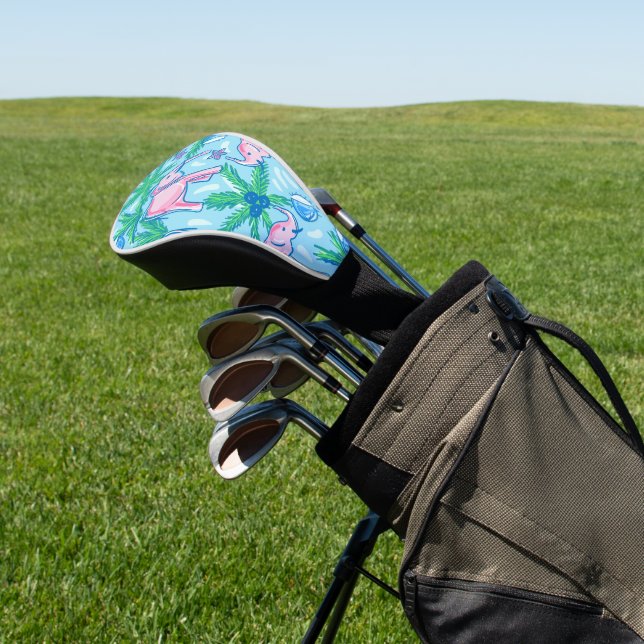 Couvre-club De Golf Eléphant rose Preppy (In Situ)