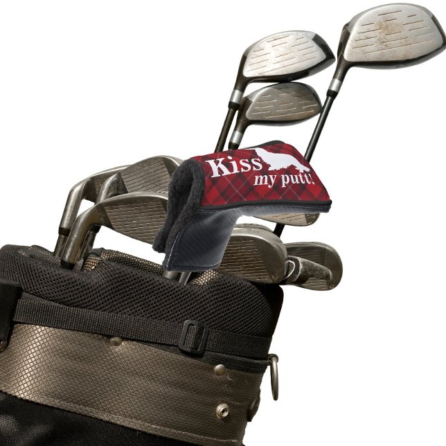 Couvre-club De Golf Embrasse Mon Putt Cheeky Long Cheveux Dachshund (Kiss by Putt - long hair wiener dog punny golf head cover)