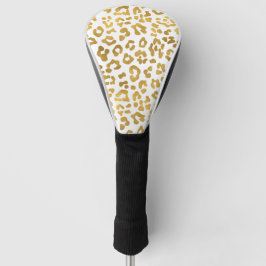 Couvre-club De Golf Empreinte de léopard Gold Glam
