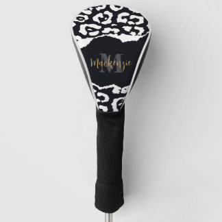 Couvre-club De Golf Empreinte de léopard noir et blanc