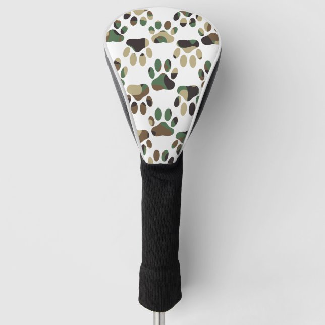 Couvre-club De Golf Empreinte de patte de chien Motif Camo (Devant)