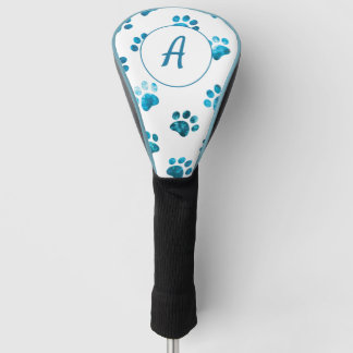 Couvre-club De Golf Empreinte de patte texturé blanc personnalisé
