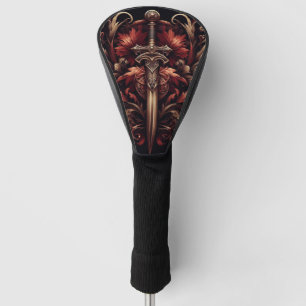 Couvre-club De Golf Epée rouge et bronze écossais celtique