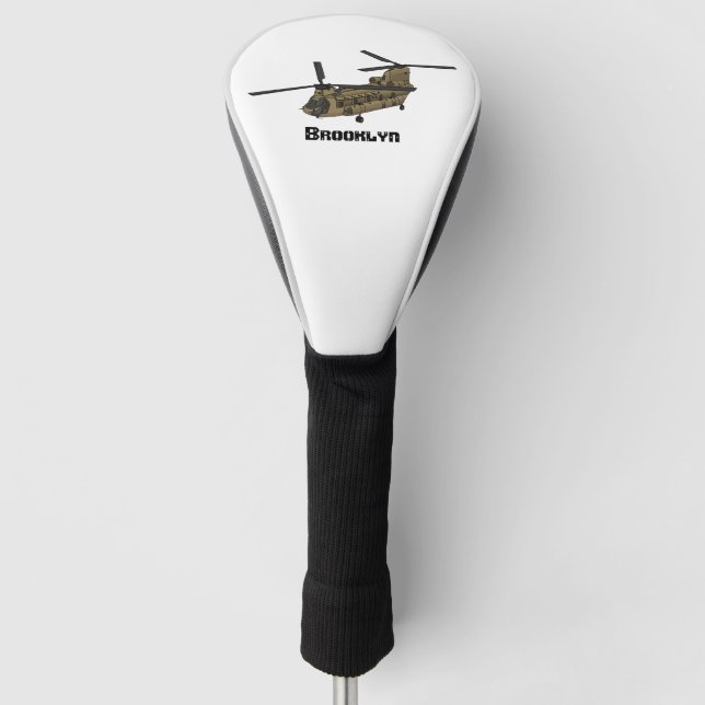 Couvre-club De Golf Exemple d'hélicoptère militaire Chinook (Devant)