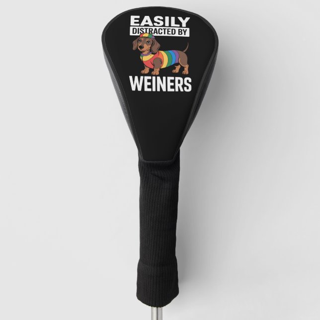 Couvre-club De Golf Facilement Distrait Par Weiners LGBTQ Rainbow Gay (Devant)