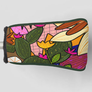 Couvre-club De Golf feuilles tropicaux Abstraits et fleurs