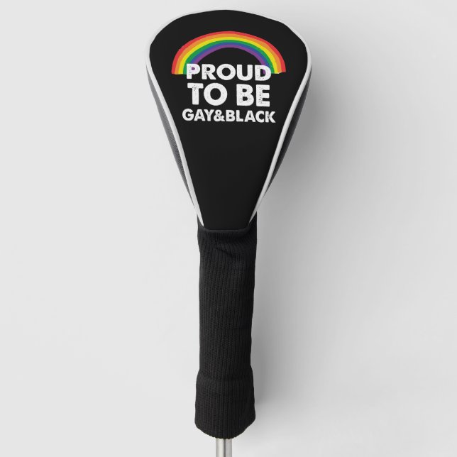 Couvre-club De Golf Fier D'Être Gay Et Noir Gay (Devant)