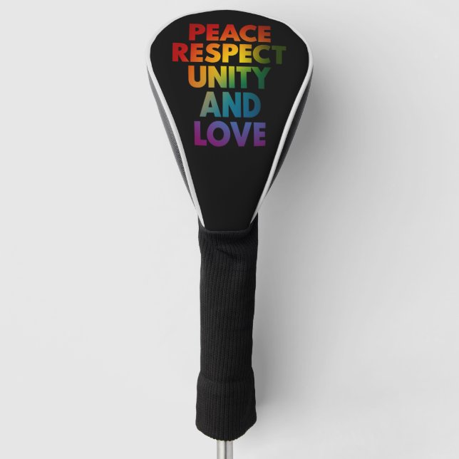 Couvre-club De Golf Fierté Paix Respect Unité Et Amour (Devant)