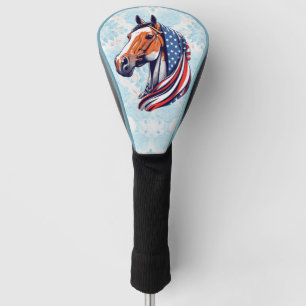 Couvre-club De Golf Fierté patriotique : Cheval de quartier avec drape